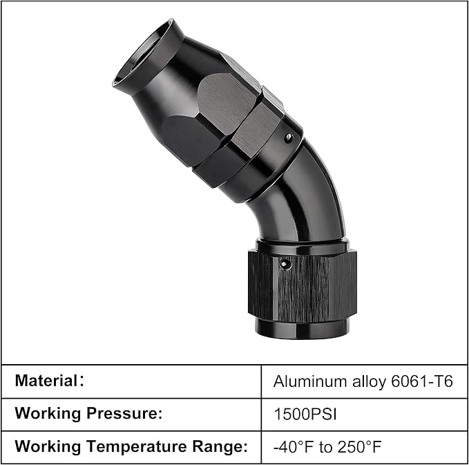 EVIL ENERGY 10AN 60 Degree PTFE One Piece Full Flow End Hose Fitting Aluminum - Image 3