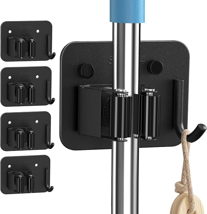 4 Pack Mop and Broom Holder Wall Mount - Image 9