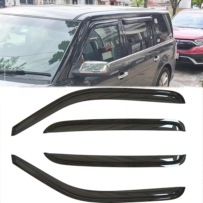 4pcs Original Shatterproof Rainproof Side Window Wind Deflectors Tape on Sun - Image 3