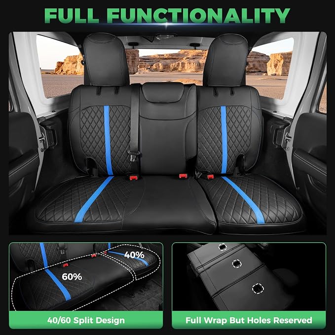 for Jeep Wrangler Seat Covers 4Door JL 2018 2019 2020 2021 2022 2023 2024 2025 - Image 5