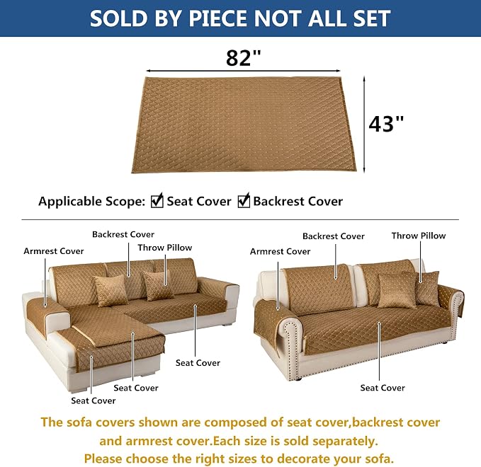 Eismodra Couch Cover, Sectional Couch Covers, Sofa Covers - Image 5