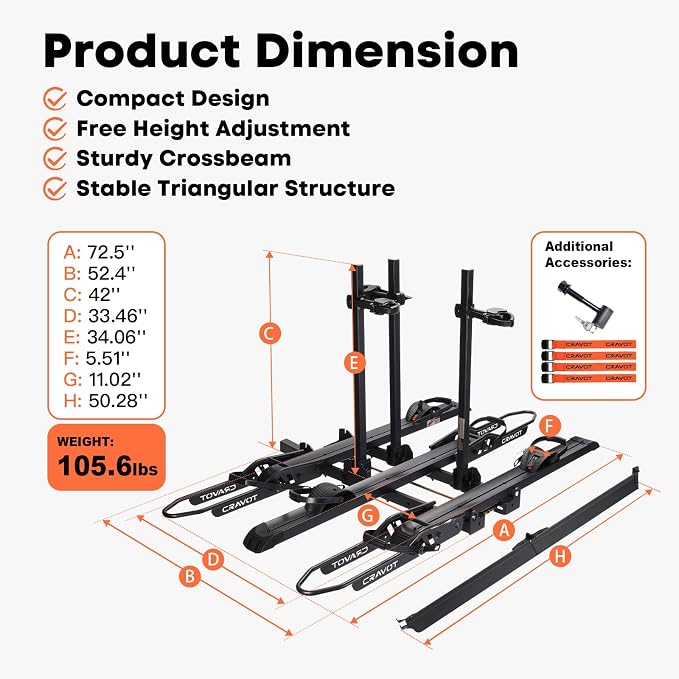 CyberRack S3 Ebike Rack, 300 lbs Capacity Foldable Bike Racks - Image 2