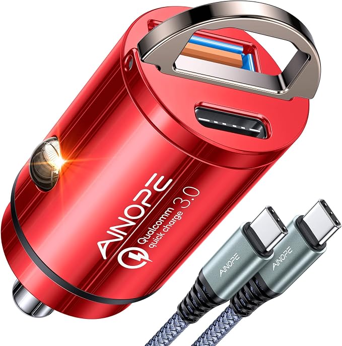 AINOPE 90W Super Fast Car Charger, Invisible USB C 45W Car Charger Fast by AINOPE10yearsforphoneaccessories
