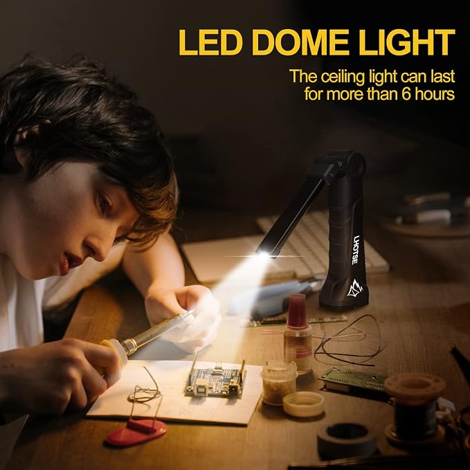 Tool Gifts for Men Dad LED Work Light, 4 Pack Rechargeable Flashlight - Image 4