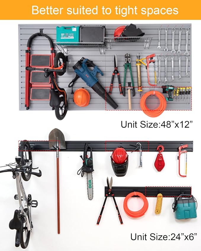 Garage Tool Organizer Wall Mount Slat Wall Paneling Yard Tool Storage - Image 6