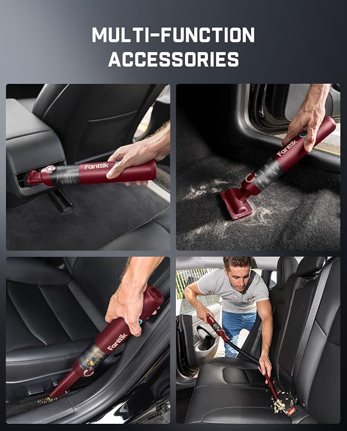Fanttik Slim V8 APEX Car Vacuum, 4-in-1 Portable Mini Cordless Vacuum - Image 5
