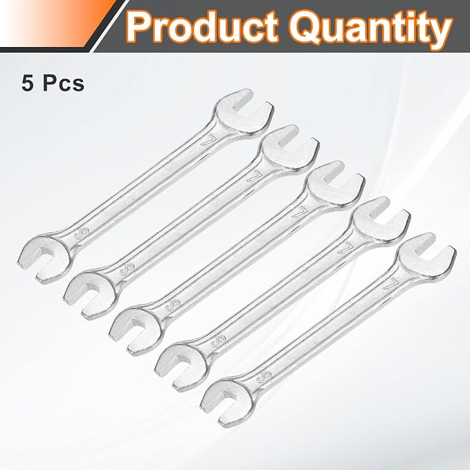 HARFINGTON 5pcs Double Open End Wrench 6mm x 7mm Metric 15 Degree Offset Angle - Image 3