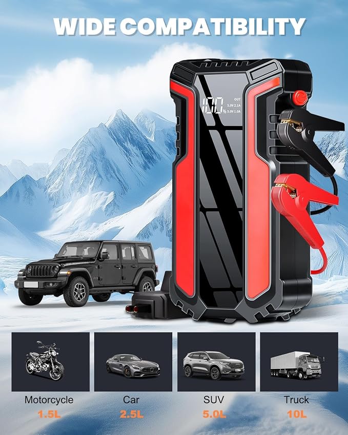 Car Jump Starter 3000A, Car Battery Jump Starter - Image 3