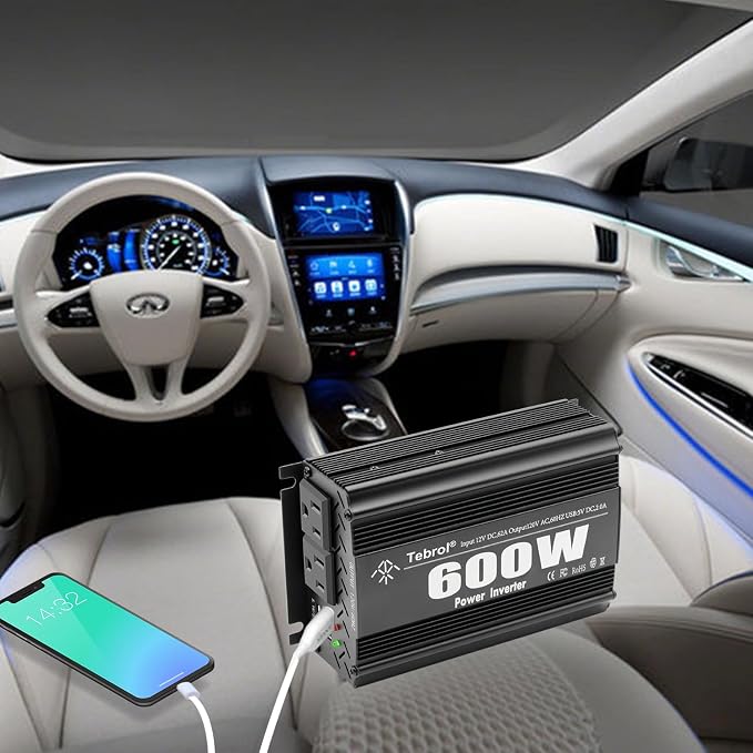 600W Power Inverter DC 12V to AC 110V Car Charger Plug Inverter Adapter - Image 5