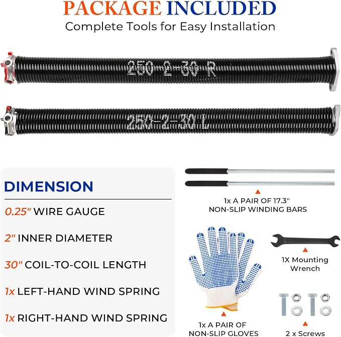 Pair of 2" Garage Door Torsion Springs - Image 2