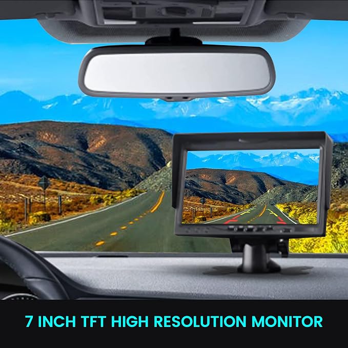 Anina 7 Inch Monitor Quad Split HD Screen 4 Channels RCA Video Inputs - Image 4