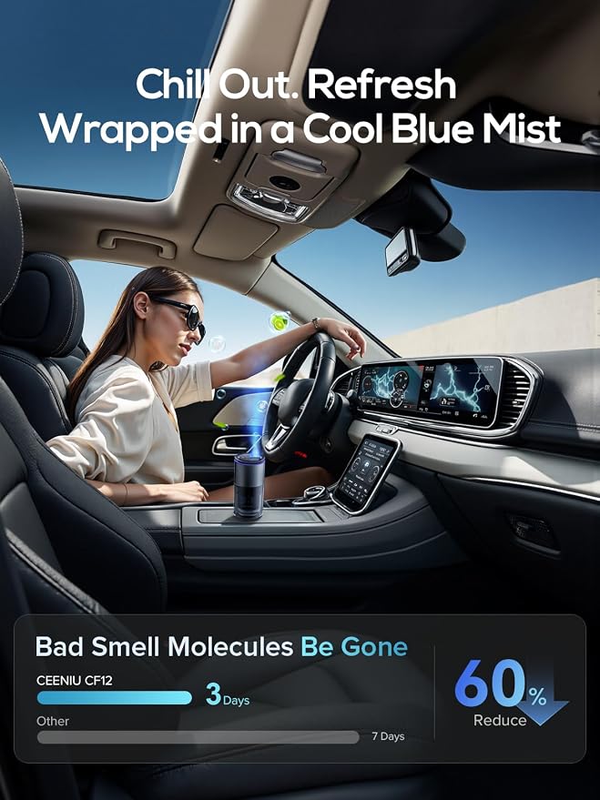 Ceeniu Smart Car Air Freshener, Enlarged Spray Nozzle, Advanced Ultrasonic - Image 2