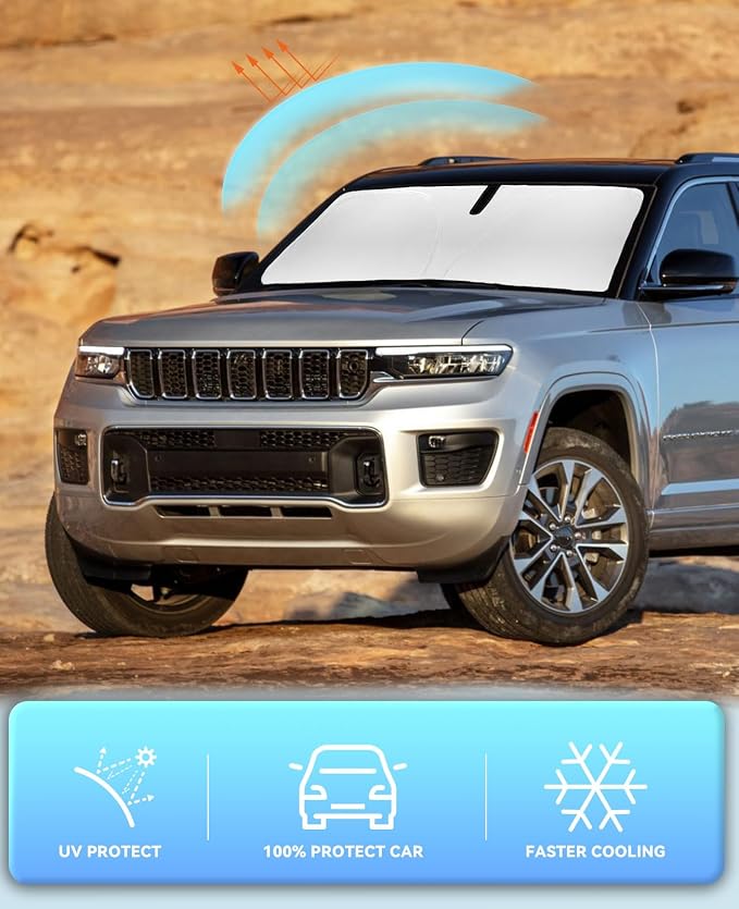 Sunshade for Cherokee Windshield Sun Shade for Jeep Cherokee 2014-2024 2025 - Image 5