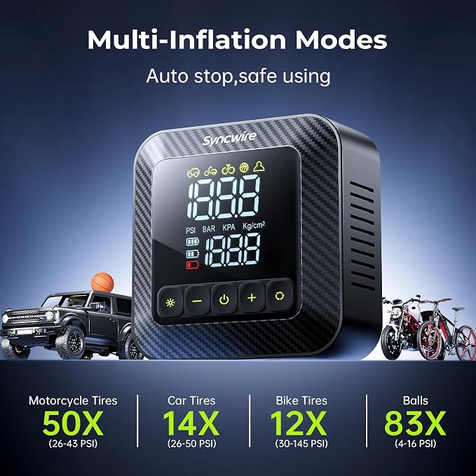 Syncwire Tire Inflator Portable Air Compressor 150PSI Air Pump - Image 5