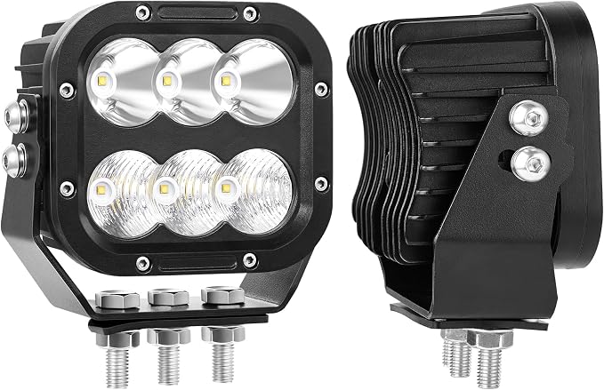Cube LED Off Road Lights, 5 Inch 120W 10000lm IP68 LED Driving Lights Pods - Image 2