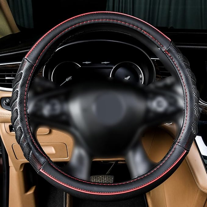 Flying Banner car Steering Wheel Cover Faux Leather Massage Universal fit 3D - Image 2