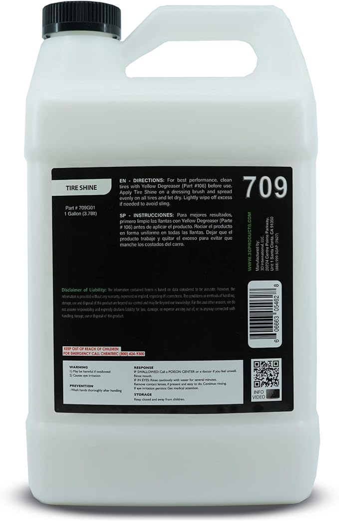 3D Tire Shine Gel – Water-Based, High Gloss Tire Dressing | Non-Greasy - Image 2
