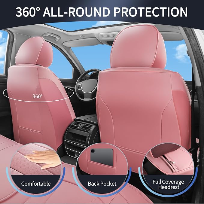 Pink Car Seat Covers, 5 Seats Universal Seat Covers - Image 5