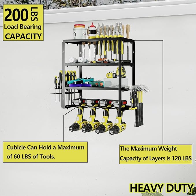 AZERPIAN Tool Organizer Heavy Duty Power Wall Mount - Image 4