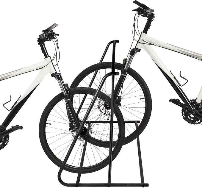 MyGift Large Metal Double-Sided Grid Bike Rack Stand, Freestanding Bicycle - Image 4
