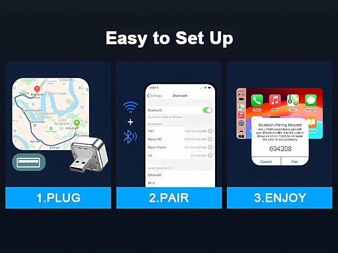 Wireless CarPlay Adapter for iPhone, 2025 Upgrade Convert Wired to Wireless - Image 7
