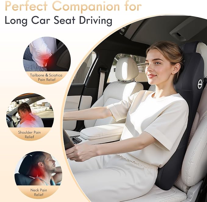 FLORICH Lumbar Support with Car Headrest Pillow 2-in-1 Memory Foam Car Seat - Image 4