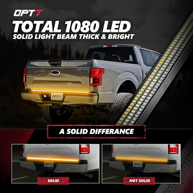 OPT7 60" Redline Triple Row LED Tailgate Light Bar w/Sequential Amber Turn - Image 5