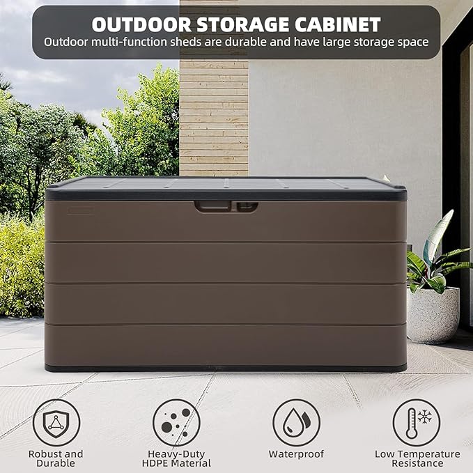 Premium Pro Edition 100 Gallon Lockable Resin Deck Box, Waterproof & - Image 2