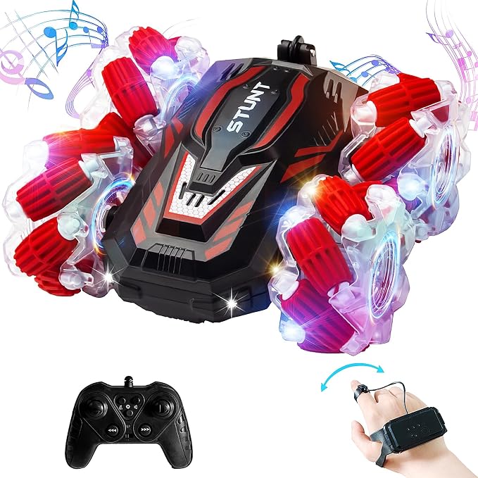 Gesture Sensing RC Stunt Car, 2.4 Ghz 4WD Remote Control Cars, Cool Lighting by YEMIAI