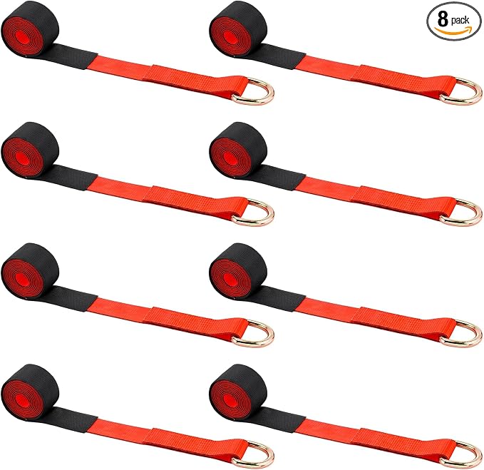 8Pack 2'' X 8ft Tow Truck Straps Lasso Wheel Lift Straps Lasso Tow Strap by Wowangce