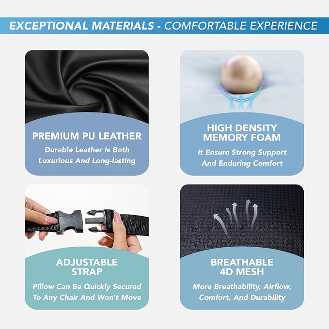 Lumbar Support Pillow for Car, Memory Foam Lumbar Pillow for Lower Back Pain - Image 6