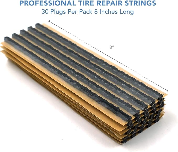 CKAuto 30pcs 8" Black Tire Repair Strings, Automotive Tool Tire Repair Plugs - Image 2