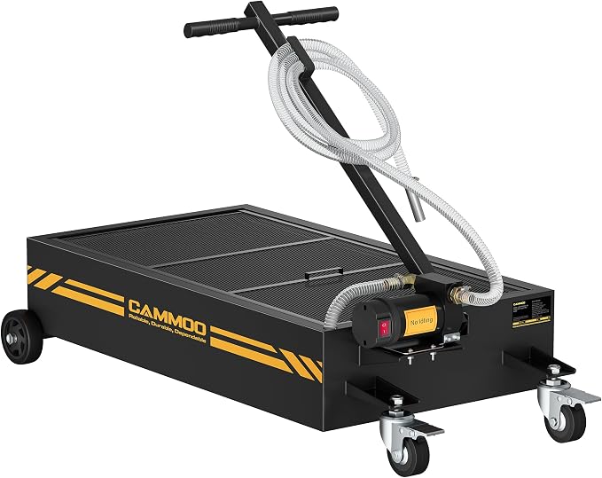 20 Gal Electric Oil Drain Pan, 110V High-Flow Pump, 9.8 FT Hose, 200 W Motor by CAMMOO