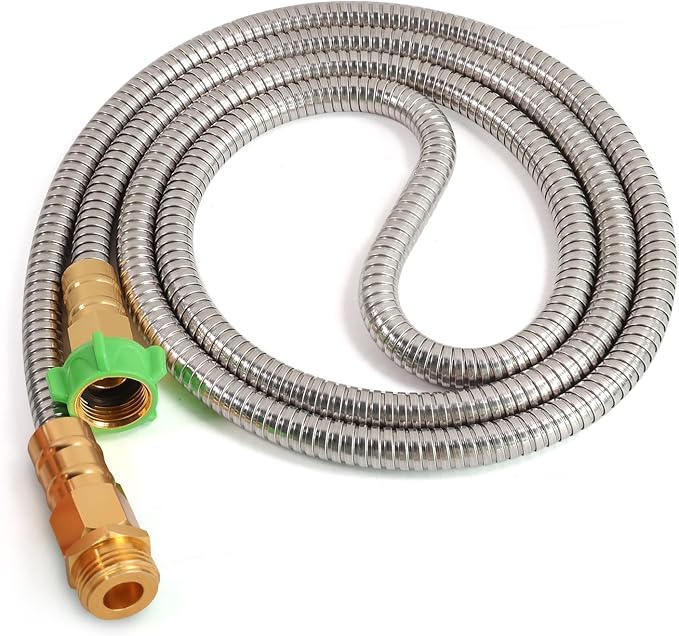Metal Short Garden Hose 6 ft, 8 ft, 12 ft Flexible Stainless Steel Garden Hose by Sunifier