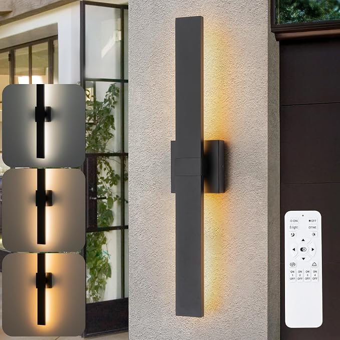 Modern Outdoor Wall Light 3CCT Dimmable LED Outdoor Sconce Lights by Zicbol
