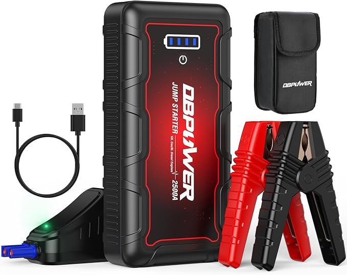 DBPOWER Jump Starter 2500A Peak 74Wh Portable Car Jump Starter 12V Auto Battery by DBPOWER
