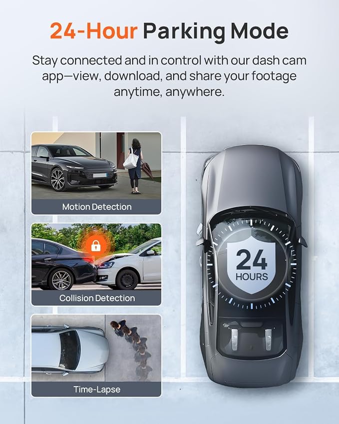70mai A810 4K Dash Cam Front and Rear, Dual Dash Camera - Image 6