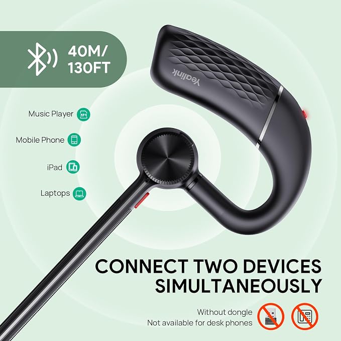 Yealink BH71 Lite Bluetooth Headset, Wireless Earpiece - Image 3