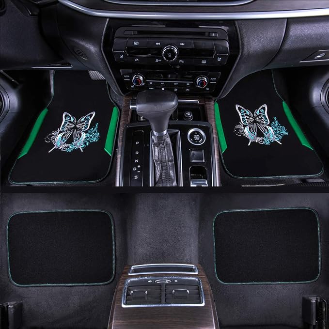 CAR PASS Embroidery Butterfly Car Floor Mats, Universal Fit - Image 4
