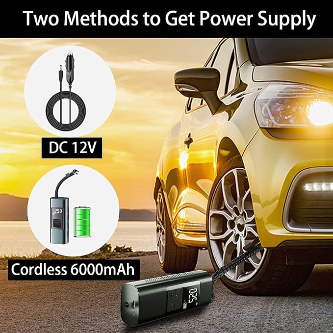 Tire Inflator Portable Air Compressor: Cordless Air Pump - Image 2