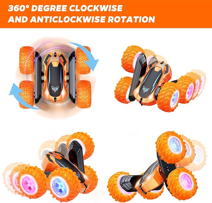 Remote Control Car, 2.4GHz Electric Race Stunt Car, Double Sided 360° Rolling - Image 3
