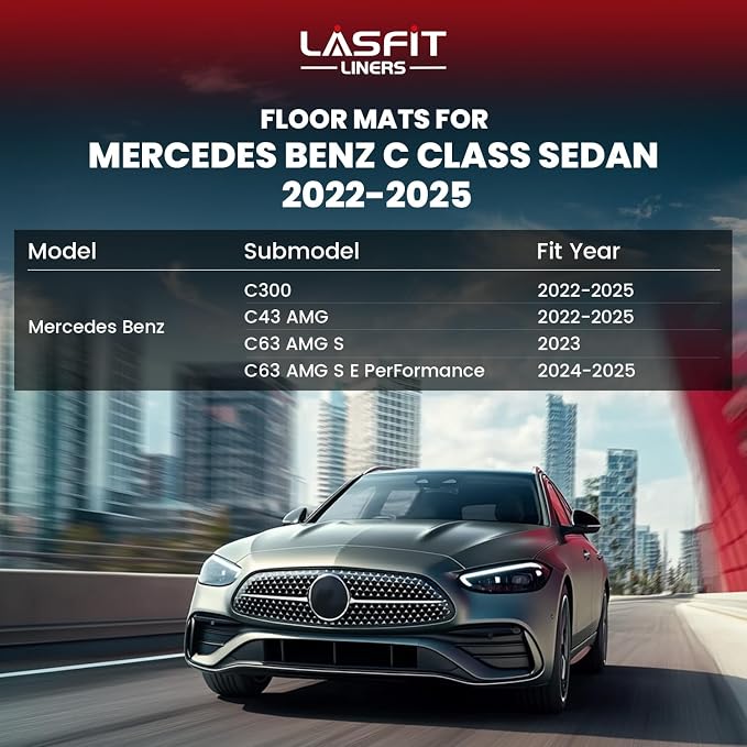 LASFIT Floor Mats for Mercedes Benz C Class 2026 2025 2024 2023 2022 C300 / C43 - Image 4