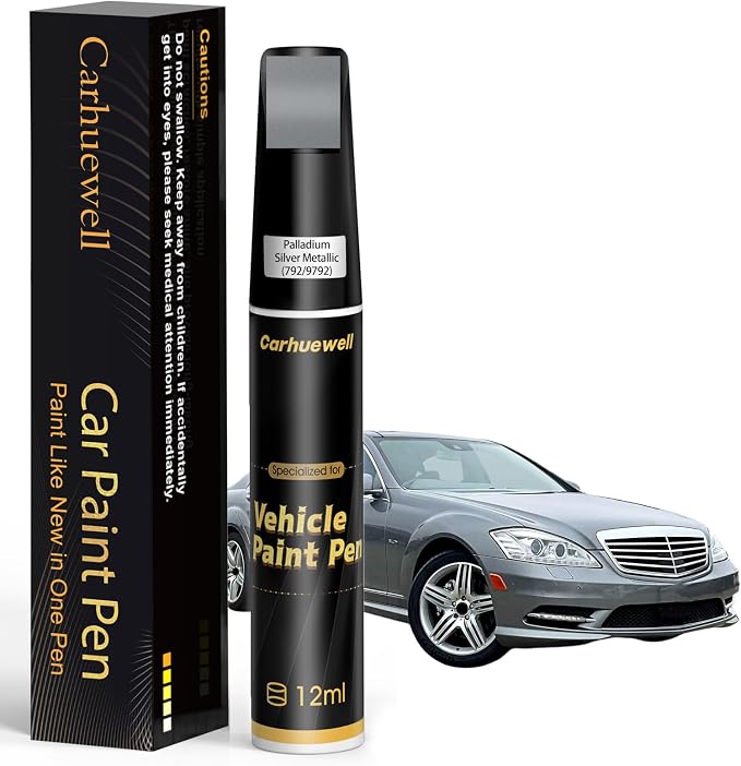 Palladium Silver Metallic Touch Up Paint Compatible by Carhuewell
