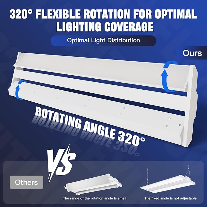 JTT LED Linear High Bay Light 300/240/200W, 45000LM Linear Shop Light - Image 4