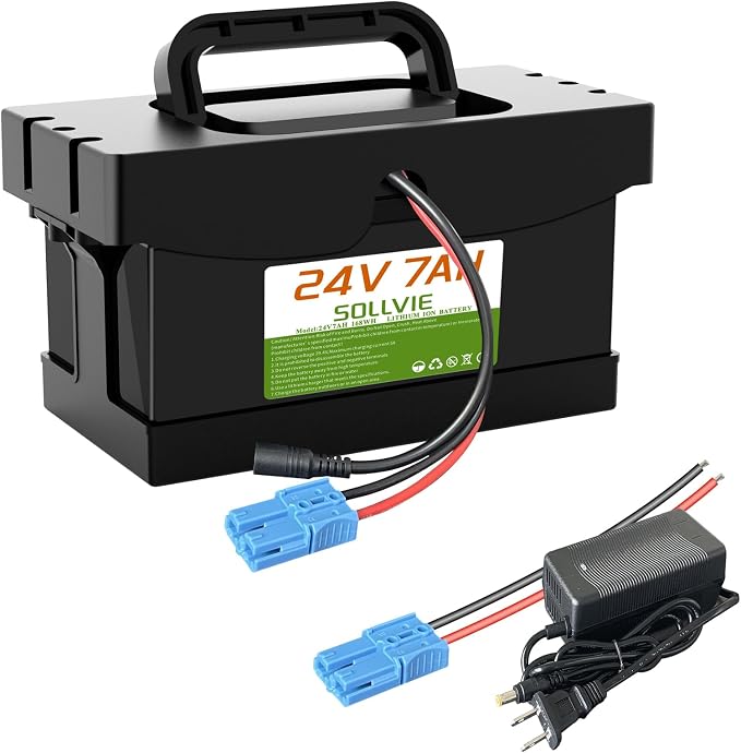 24V 7Ah/12Ah Lithium Battery for Dynacraft Realtree 24V UTV Ride- On Cars & Toys by SOLLVIE