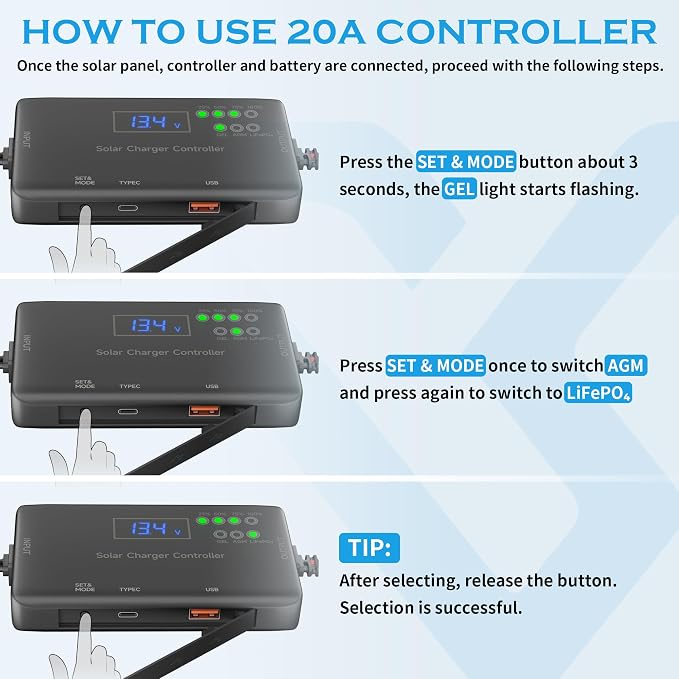 Solar Panel Charger Kit: 100W 12V Solar Panel - Image 5
