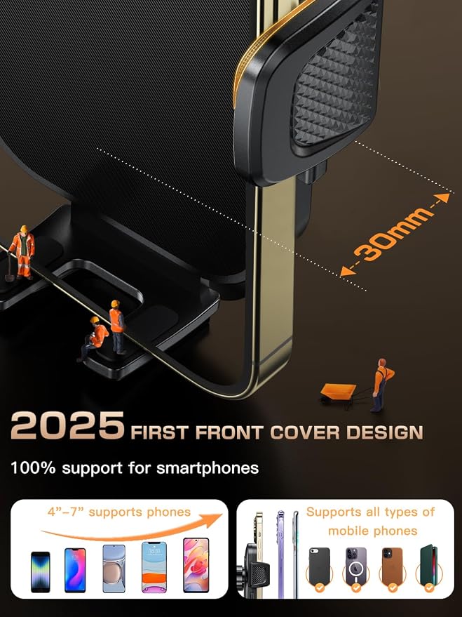 Topmake Car Phone Holder Mount, 【2025 Upgrade】 3-in-1 Cell Phone Holder - Image 5