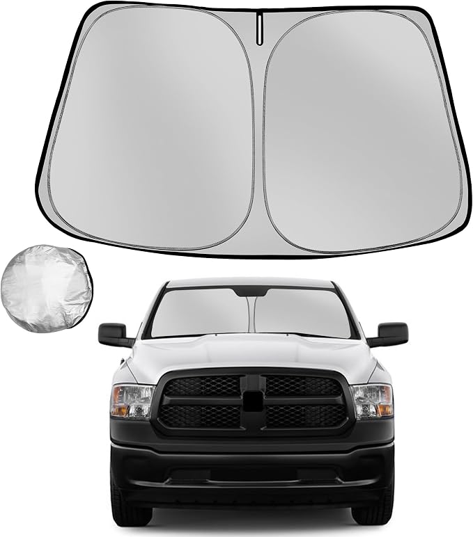Windshield Sun Shade for 2011-2018 Dodge Ram 1500 Foldable Sun Sunshade for Car by Fonowka