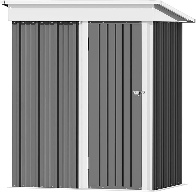 Devoko Outdoor Storage Shed 5 x 3 FT Lockable Metal Garden Shed Steel by DEVOKO