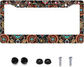 Personalized License Plate Frame Stainless Steel Floral Print Funny Boho Flower by Invincibleframe